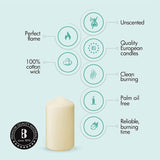 Bolsius Ivory Pillar Candle (Pack of 6) - 150mm x 80mm