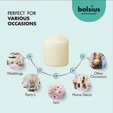 Bolsius Ivory Pillar Candle (Pack of 12) - 80mm x 60mm