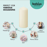 Bolsius Ivory Pillar Candle (Pack of 6) - 150mm x 80mm