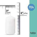 Bolsius White Pillar Candle (Pack of 6) - 150mm x 80mm