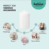 Bolsius White Pillar Candle (Pack of 6) - 150mm x 80mm